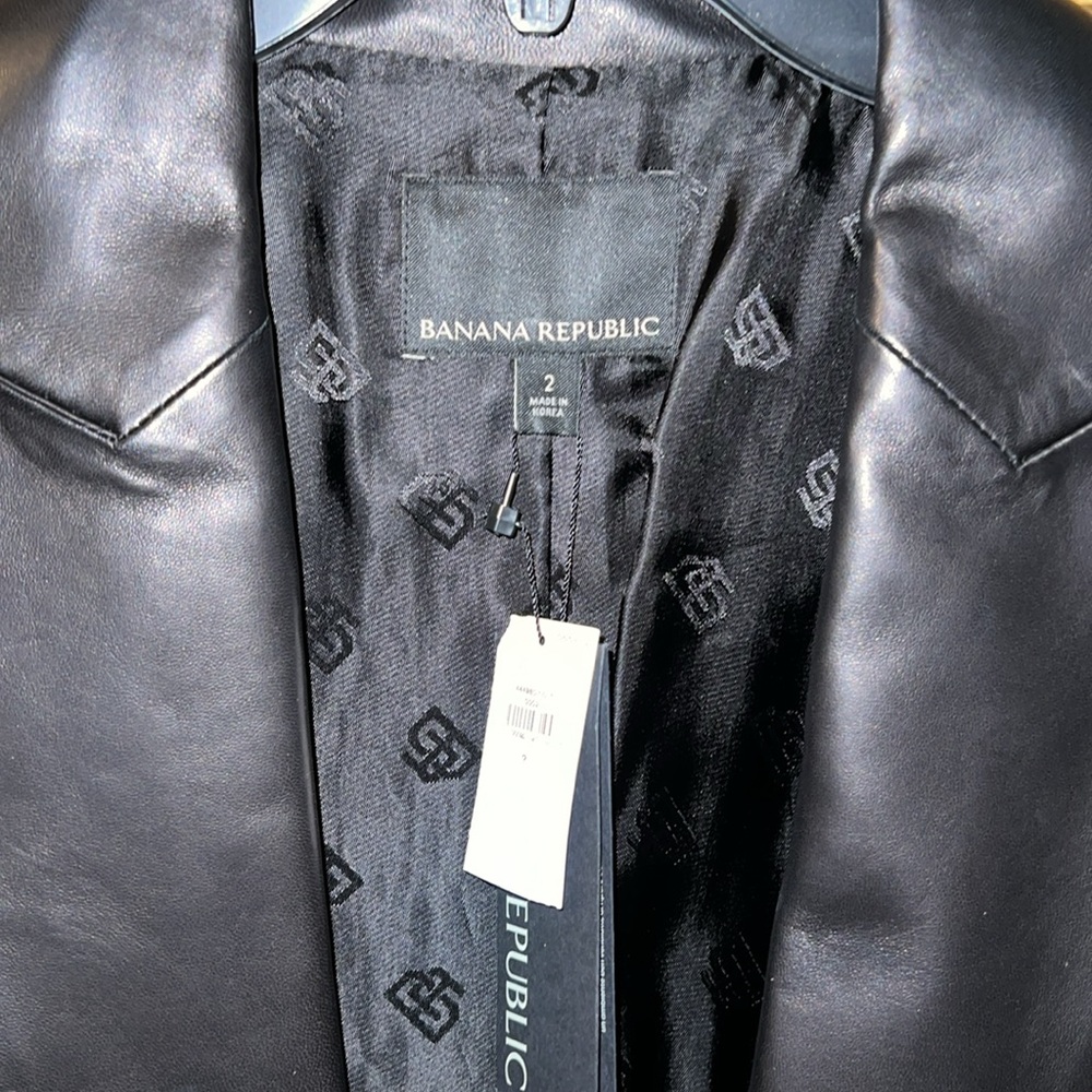 NWT BR COLLECTOR’S TIMELESS PIECE GENUINE LAMB LEATHER CAPTAIN'S BLAZER SIZE 2 - Picture 11 of 16